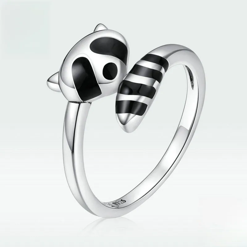 Cute Panda Finger Plain Ring