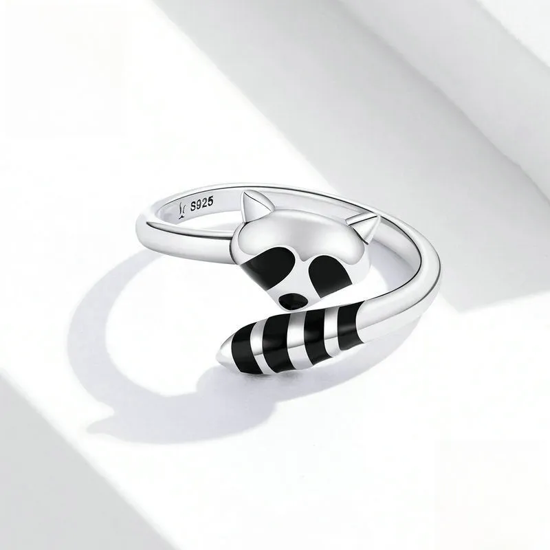 Cute Panda Finger Plain Ring