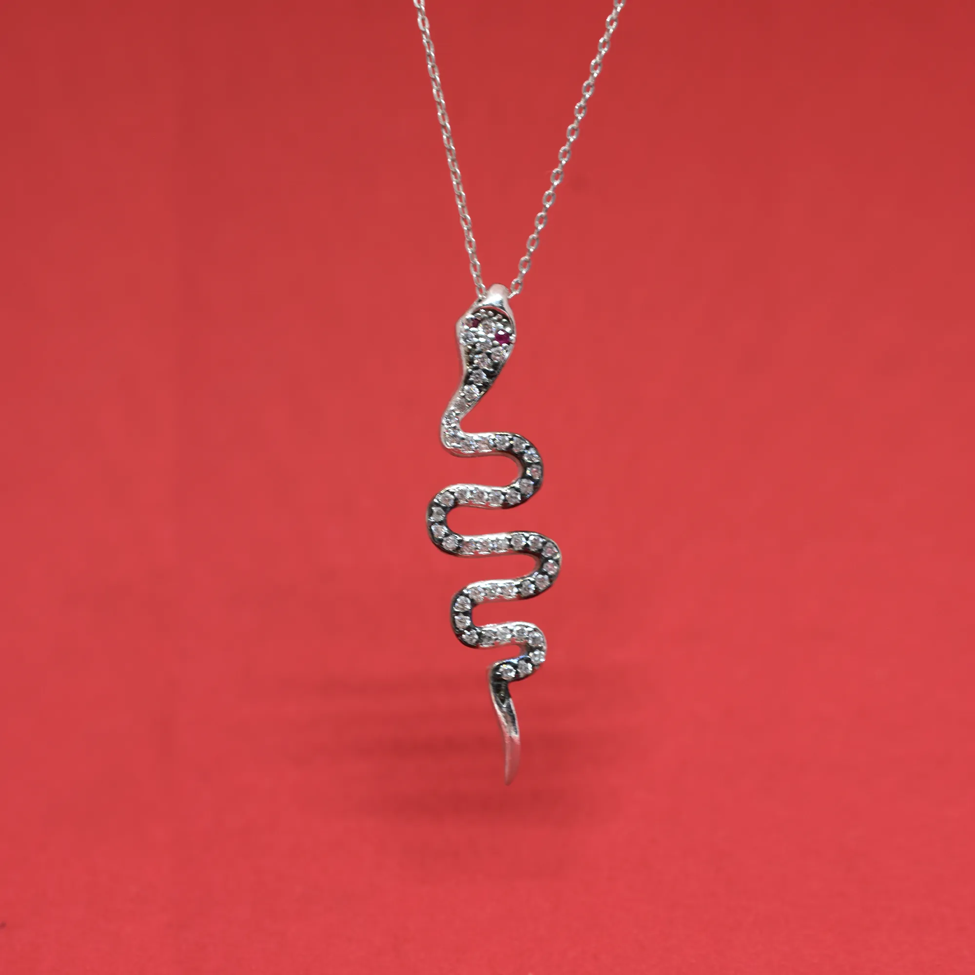 CZ Snake Necklace