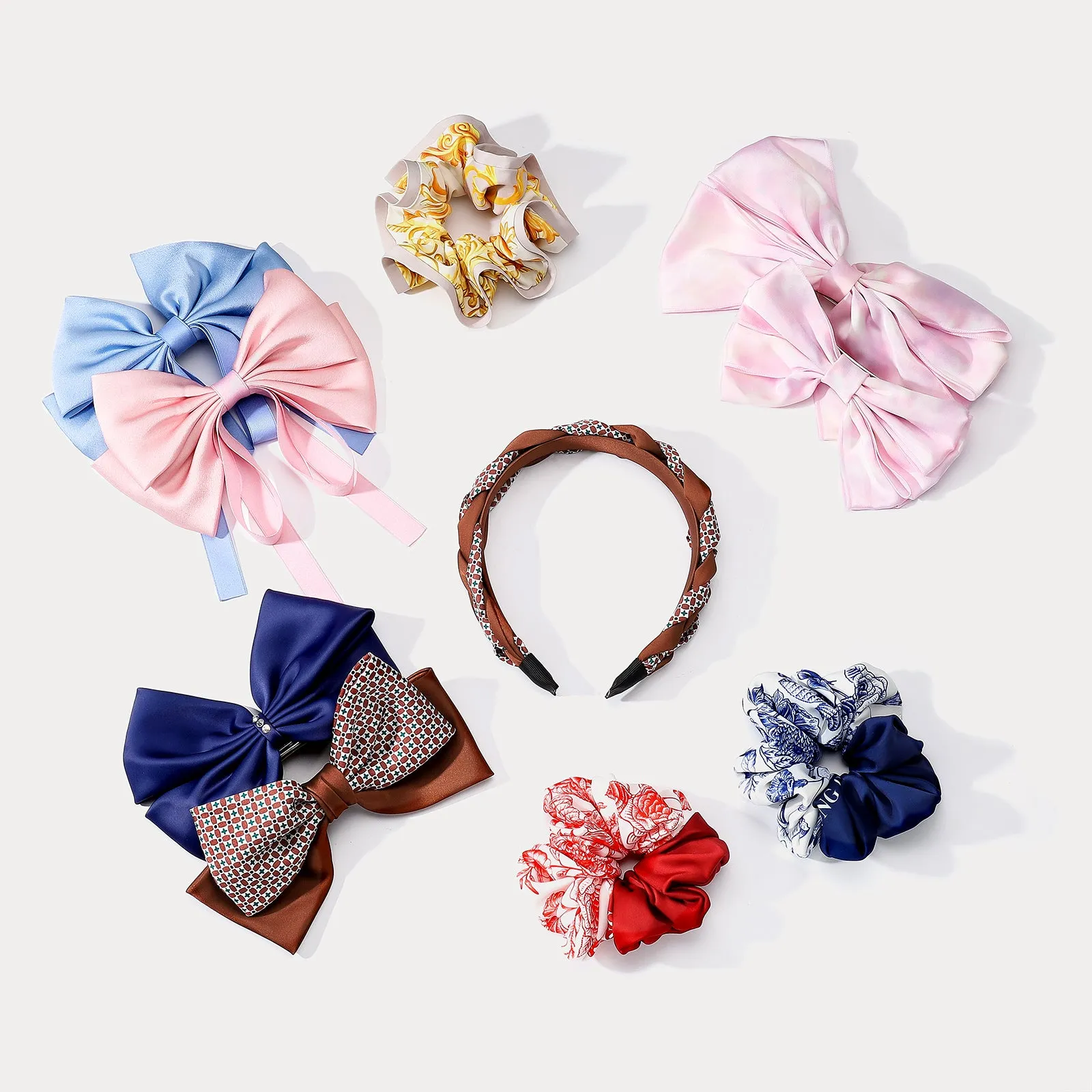 Dark Blue Bow Hair Clips