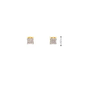 Diamond 0.05Ctw Square Earrings