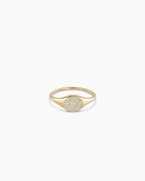 Diamond Pavé Signet Ring