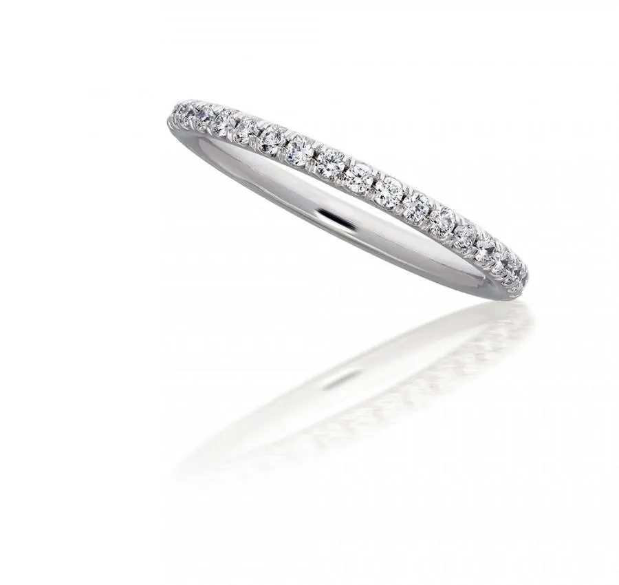 Diamond Wedding Band .40ct Round Diamonds Pave Eternity Platinum Ring Wedding Anniversary Band