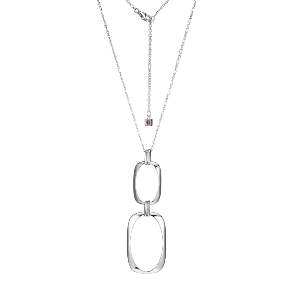 Elle Allure Double Open Rectangles Pendant Necklace