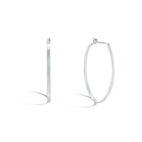 Elsa Sterling Silver Profile Hammered Oval Hoop Earrings