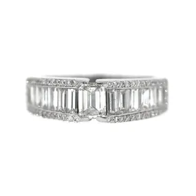 Emerald Cut Diamond Band Ring in 14k Gold