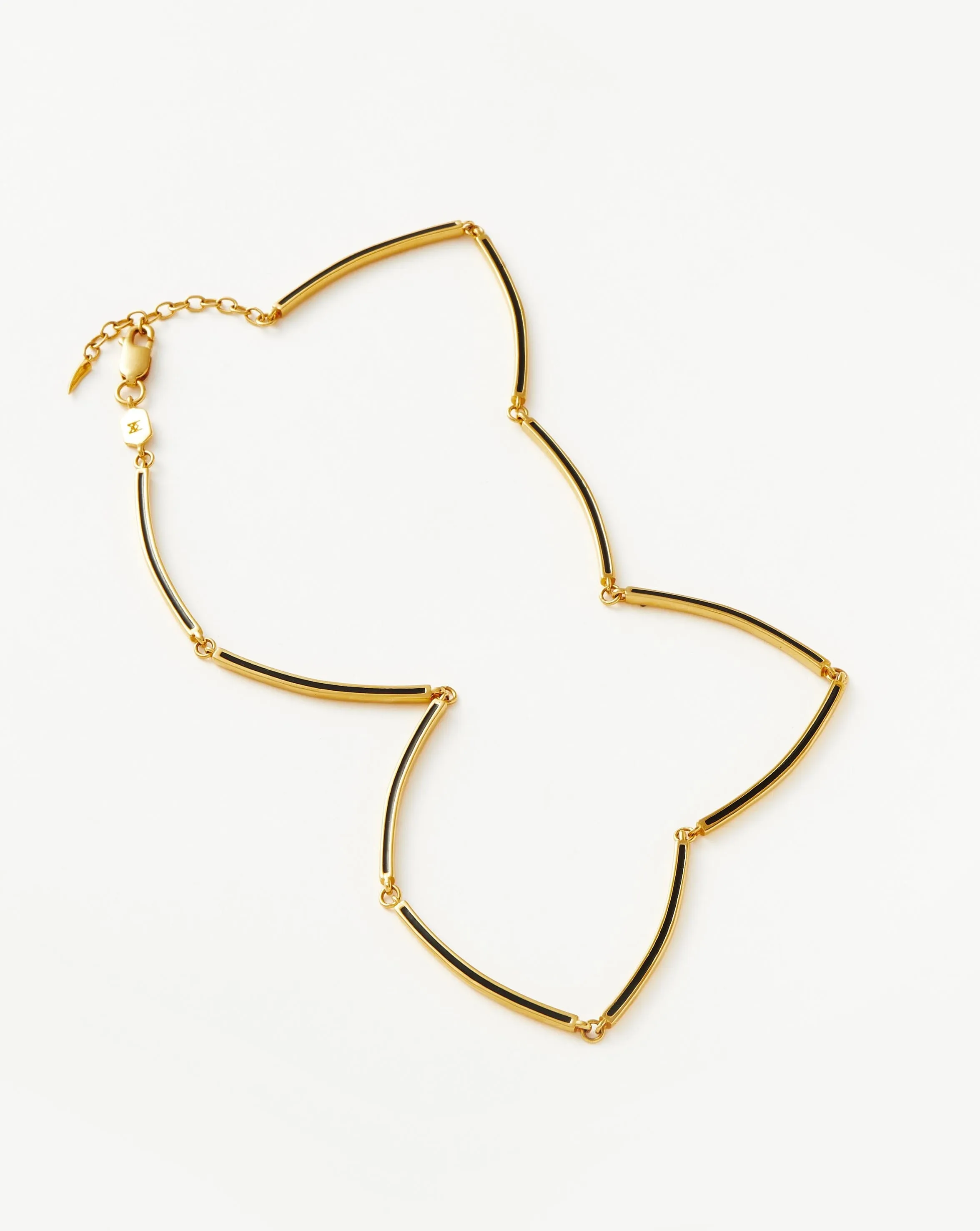 Enamel Reversible Byline Link Choker | 18ct Gold Plated