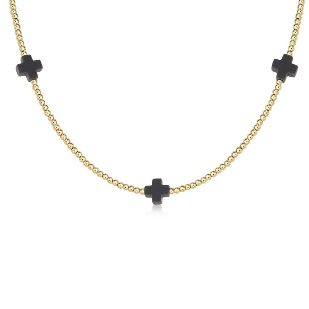 ENewton 15" 2mm Signature Cross Charcoal Choker