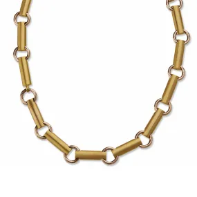 English 15K Bi-color Rose and Yellow Gold Necklace