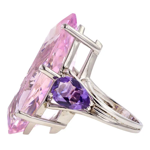 Estate Kunzite & Amethyst Ring