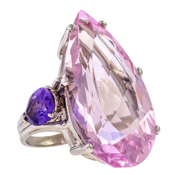 Estate Kunzite & Amethyst Ring