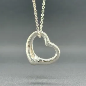 Estate Tiffany & Co SS Peretti 22mm Open Heart Pendant