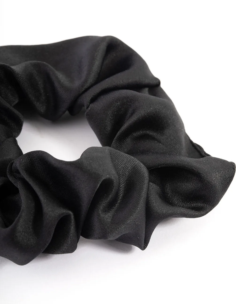 Fabric Black Satin Scrunchie