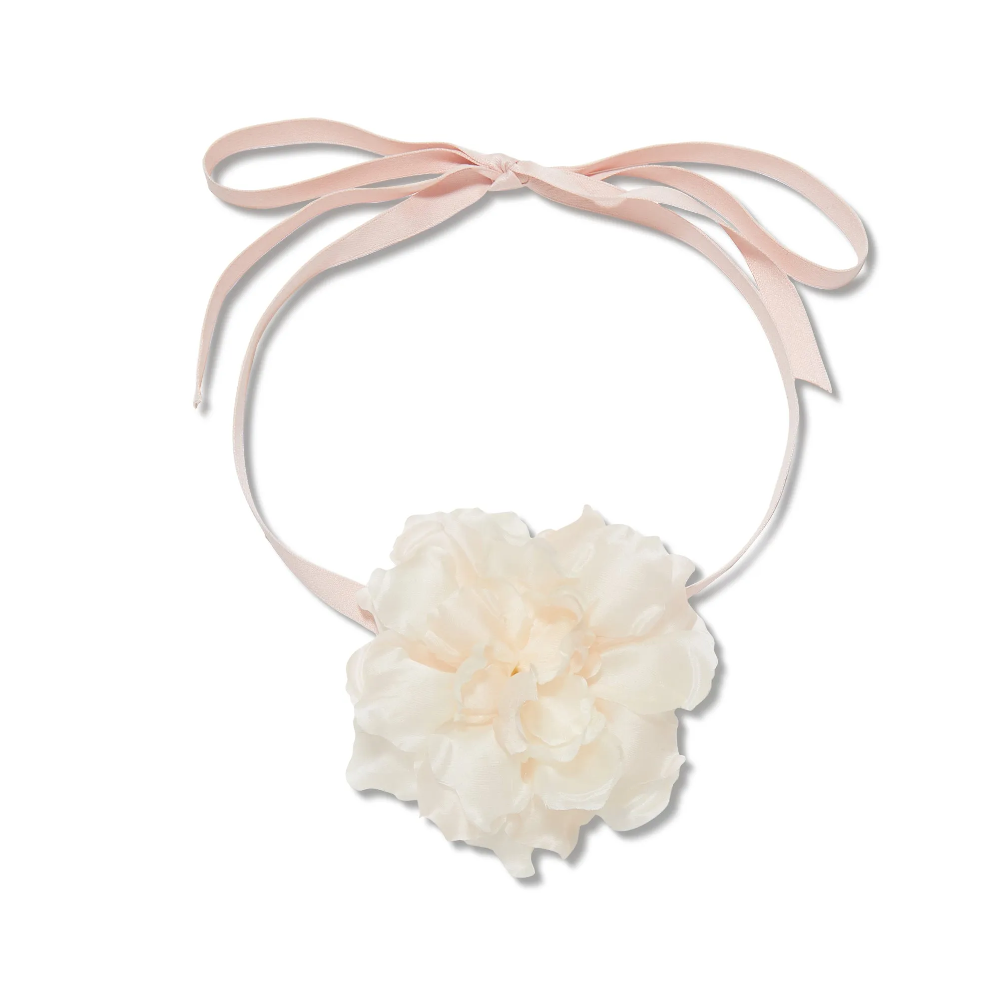 FADED BLUSH SILK MAGNOLIA FLOWER CHOKER/BROOCH