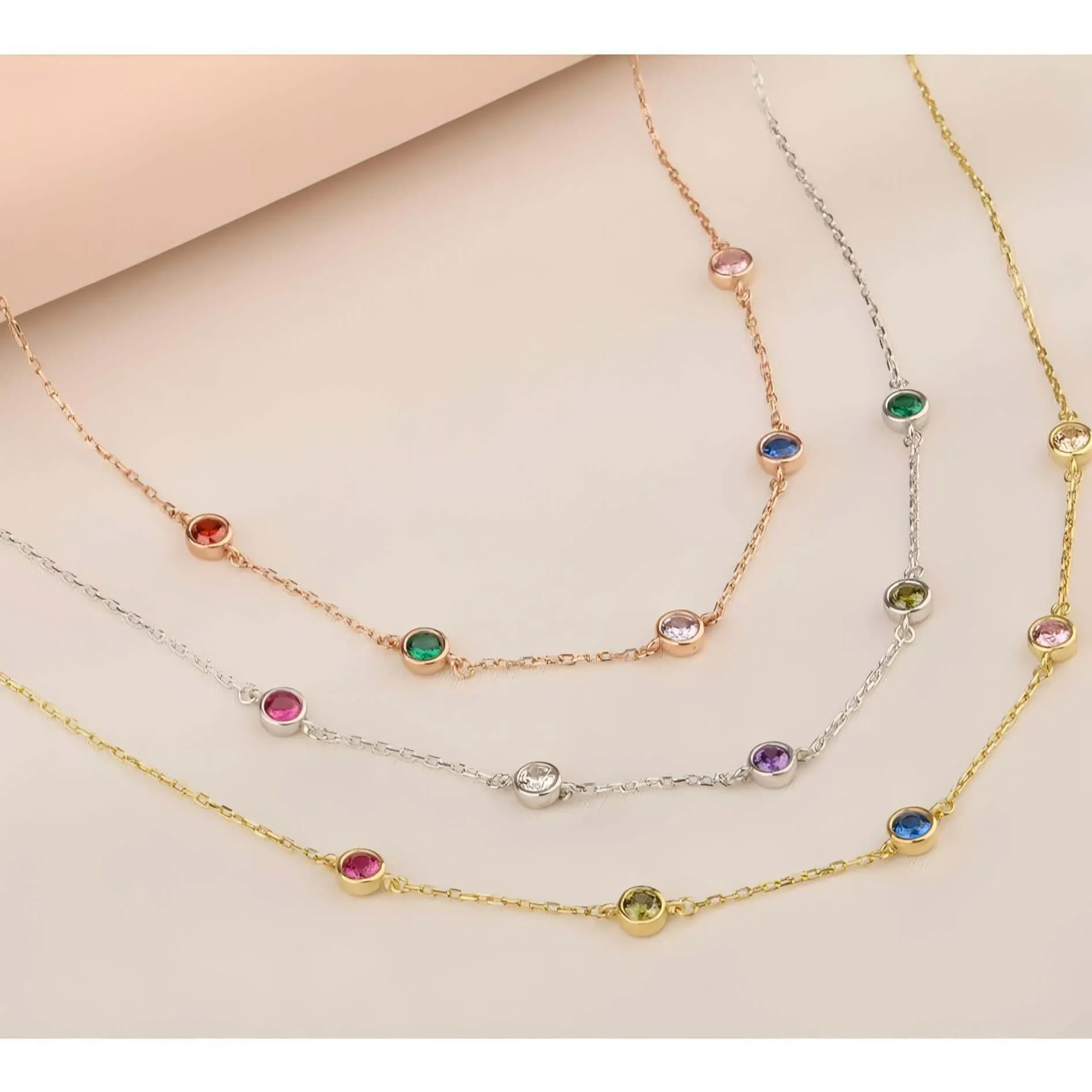 Family Birthstone Necklace