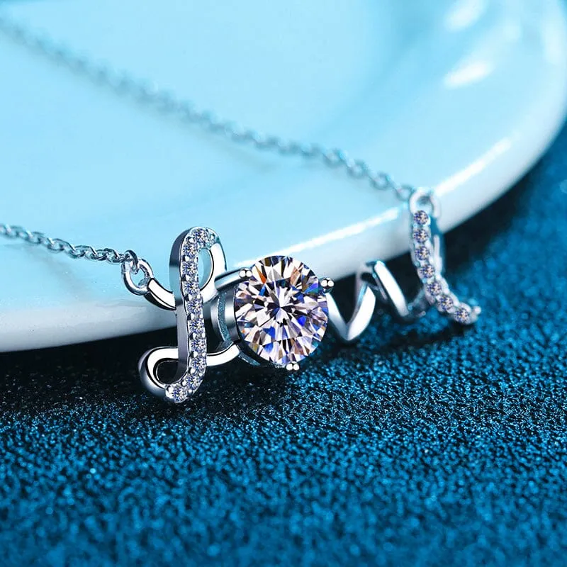 Forever Love Diamond Pendant Necklace - 925 Sterling Silver