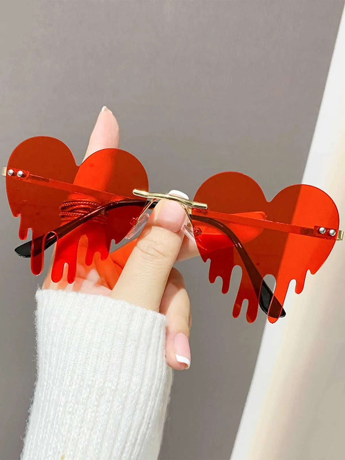 Frameless Drop Heart Tears Sunglasses