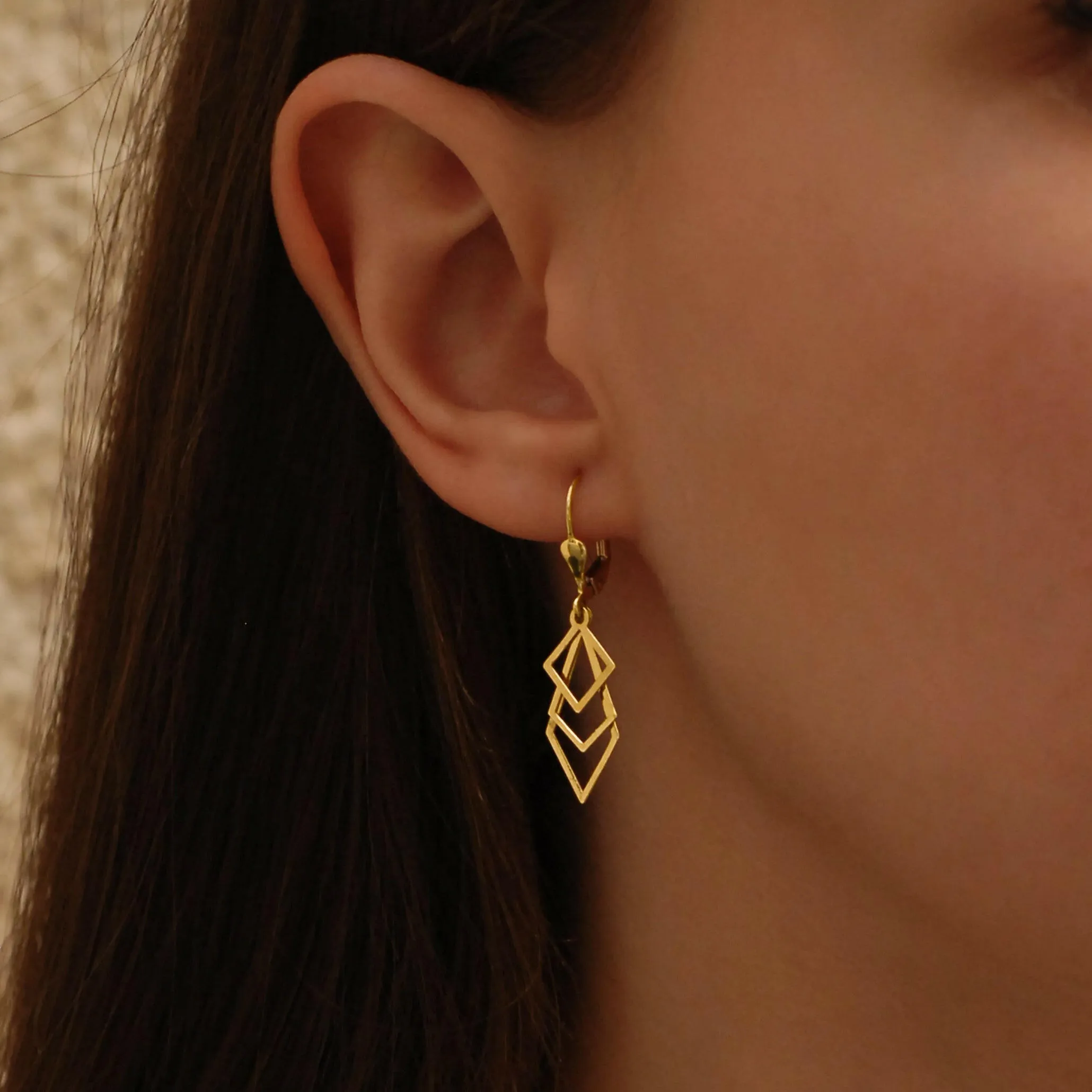 Geometric Earrings | 14K Solid Gold