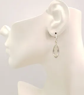 Green Amethyst Single Gem Drop Small Hoop Earrings