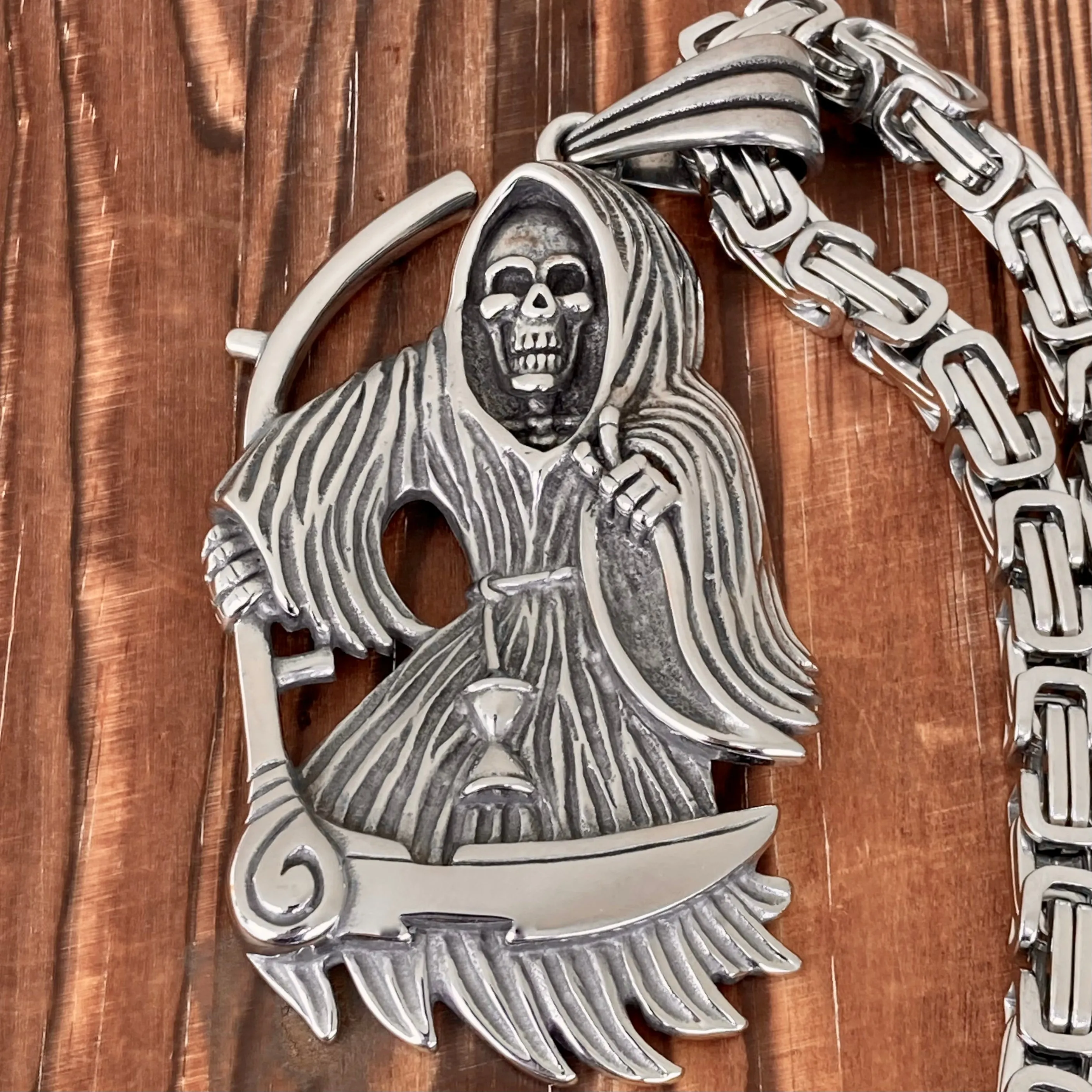 Grim Reaper & Scythe LG Pendant - Necklace (829)