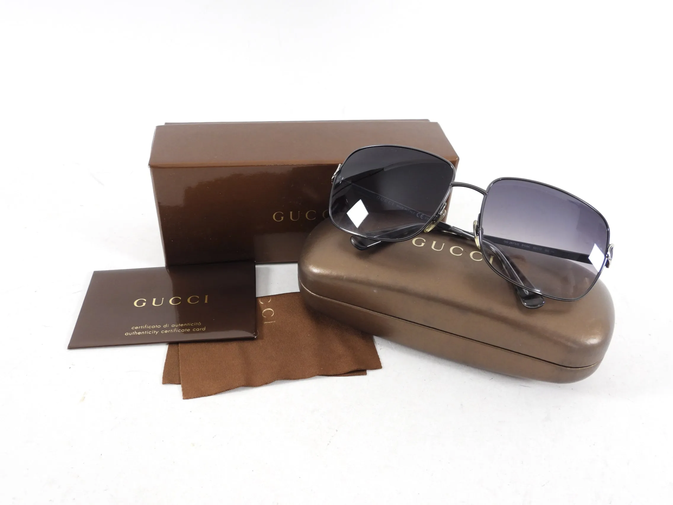 Gucci GG2873S Square Gunmetal Frame Sunglasses