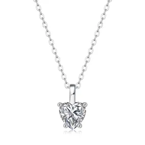 Heart  Trendy Diamond Necklace - 925 Sterling Silver