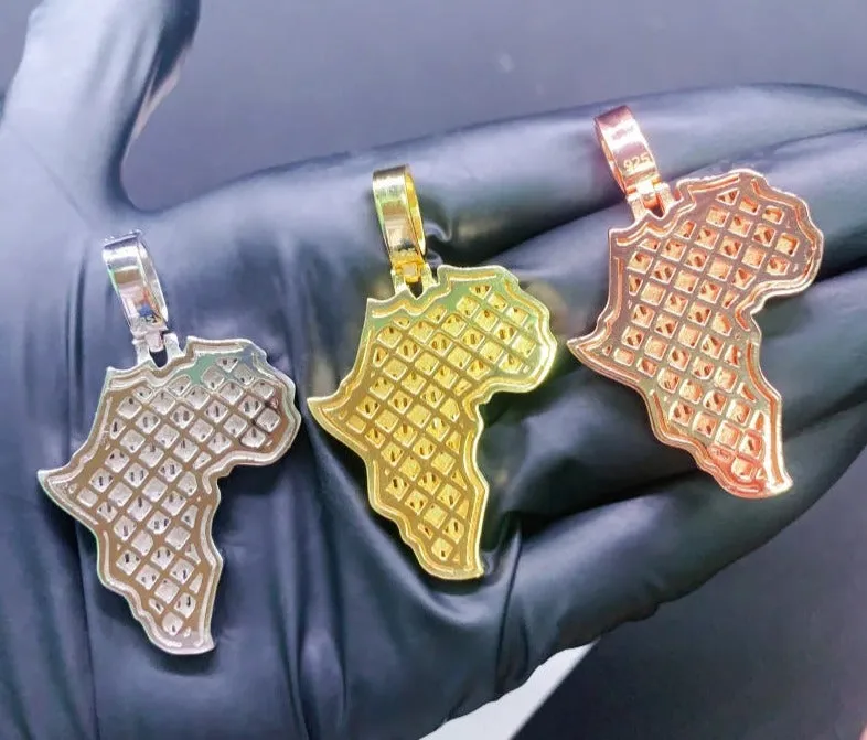 Iced out Map Pendant