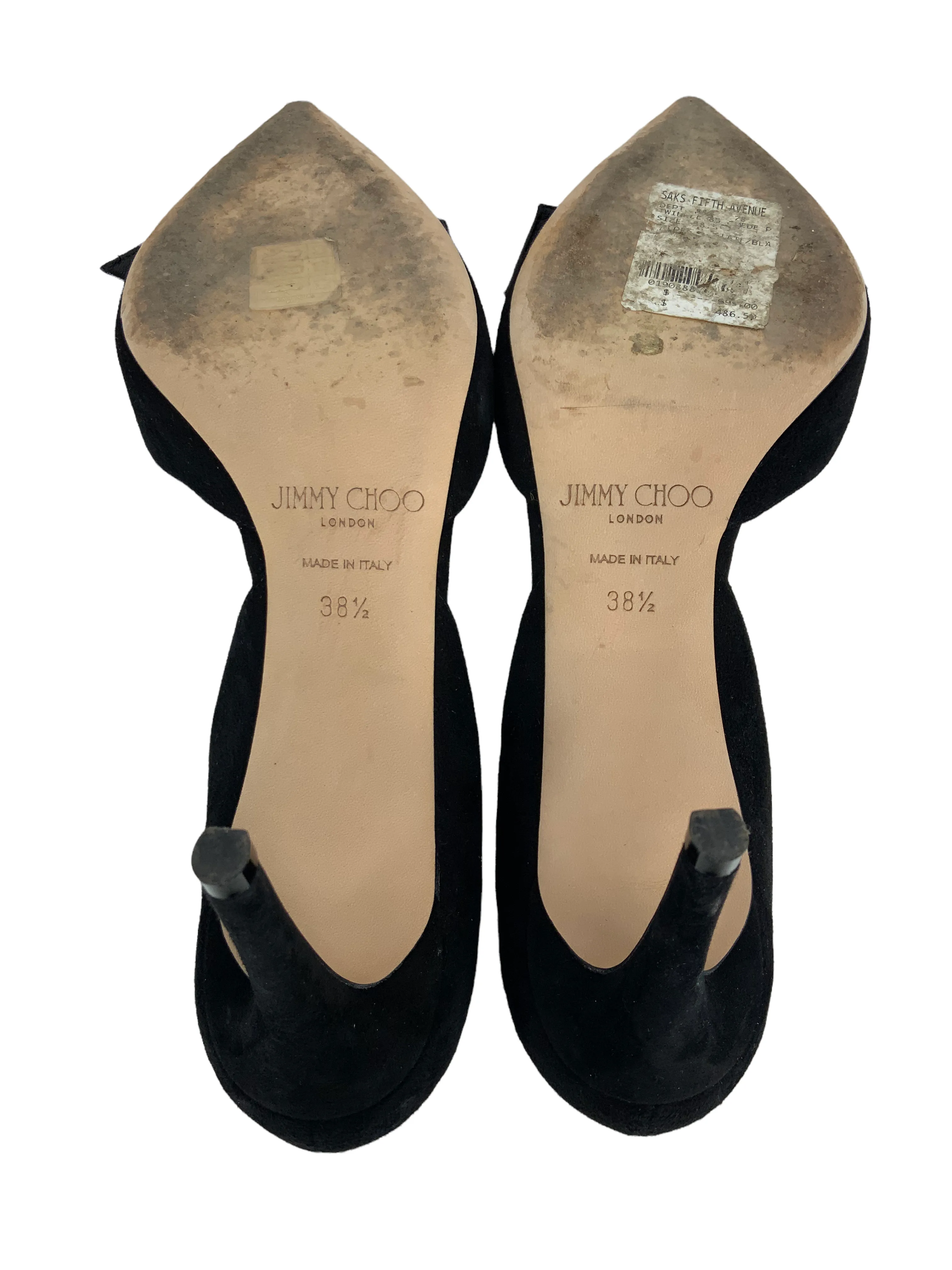 Jimmy Choo Twinkle Suede Bow dOrsay Pumps, Size 8.5