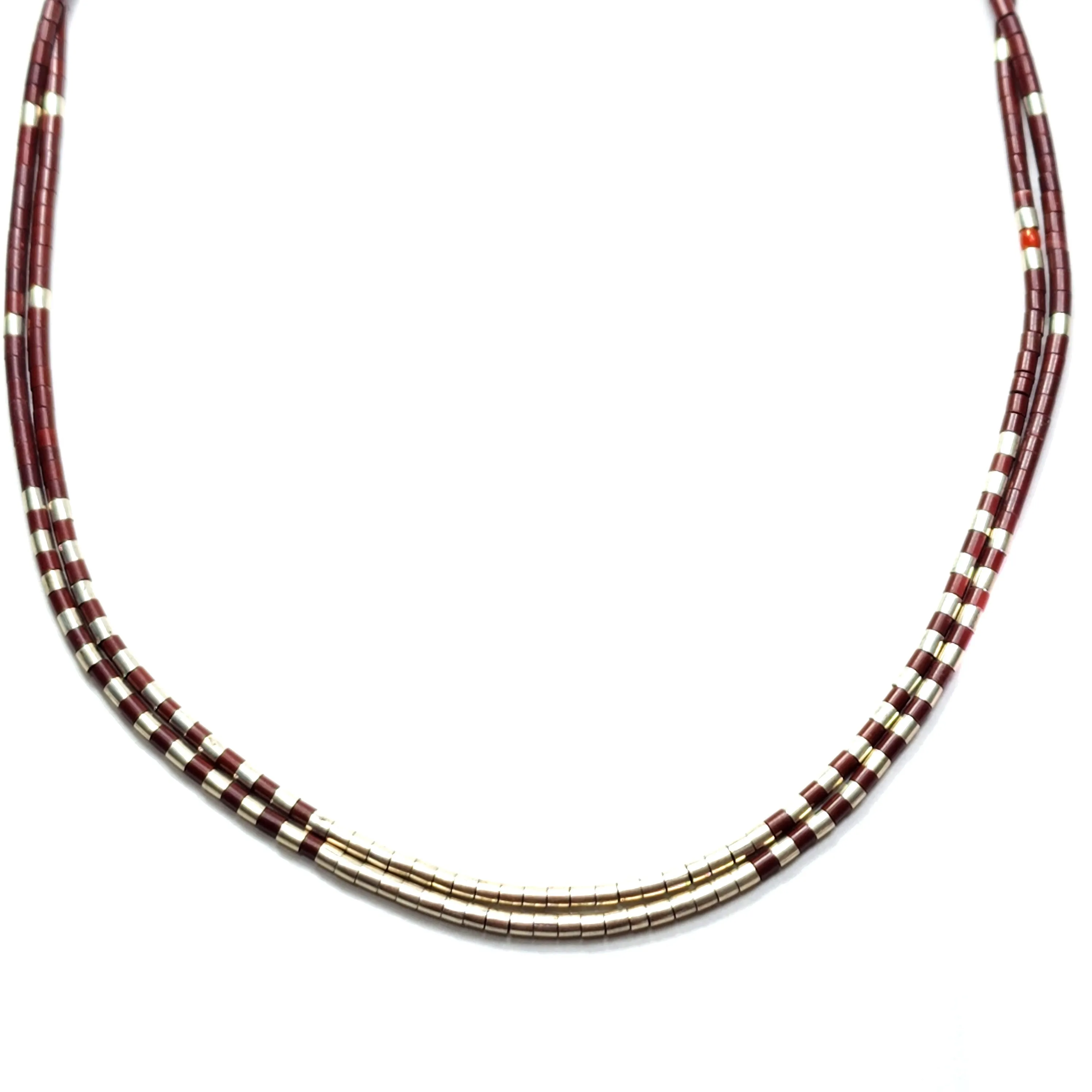 Kewa Pueblo Hand-rolled Necklace - 20.5 Long & 18.875 Long