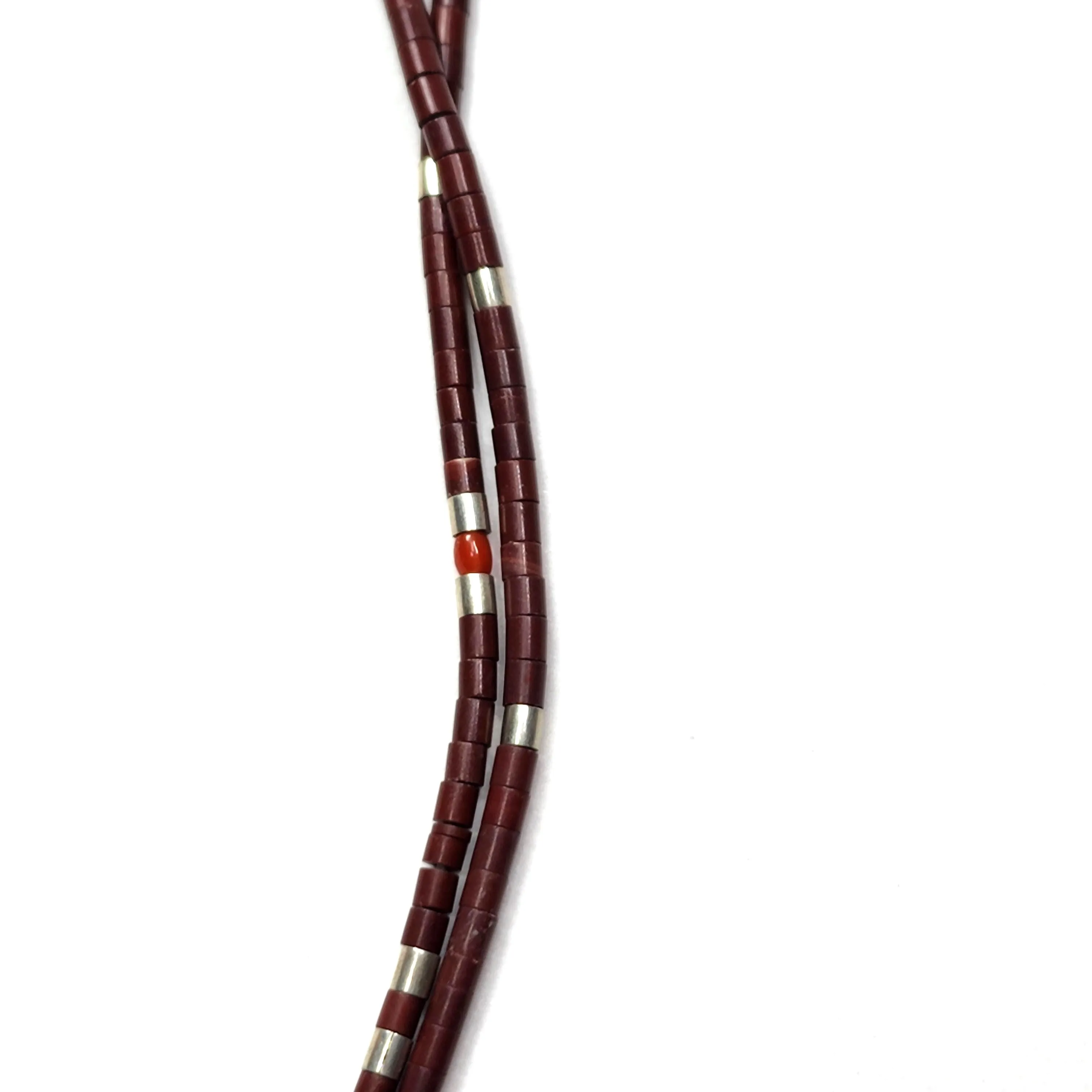 Kewa Pueblo Hand-rolled Necklace - 20.5 Long & 18.875 Long