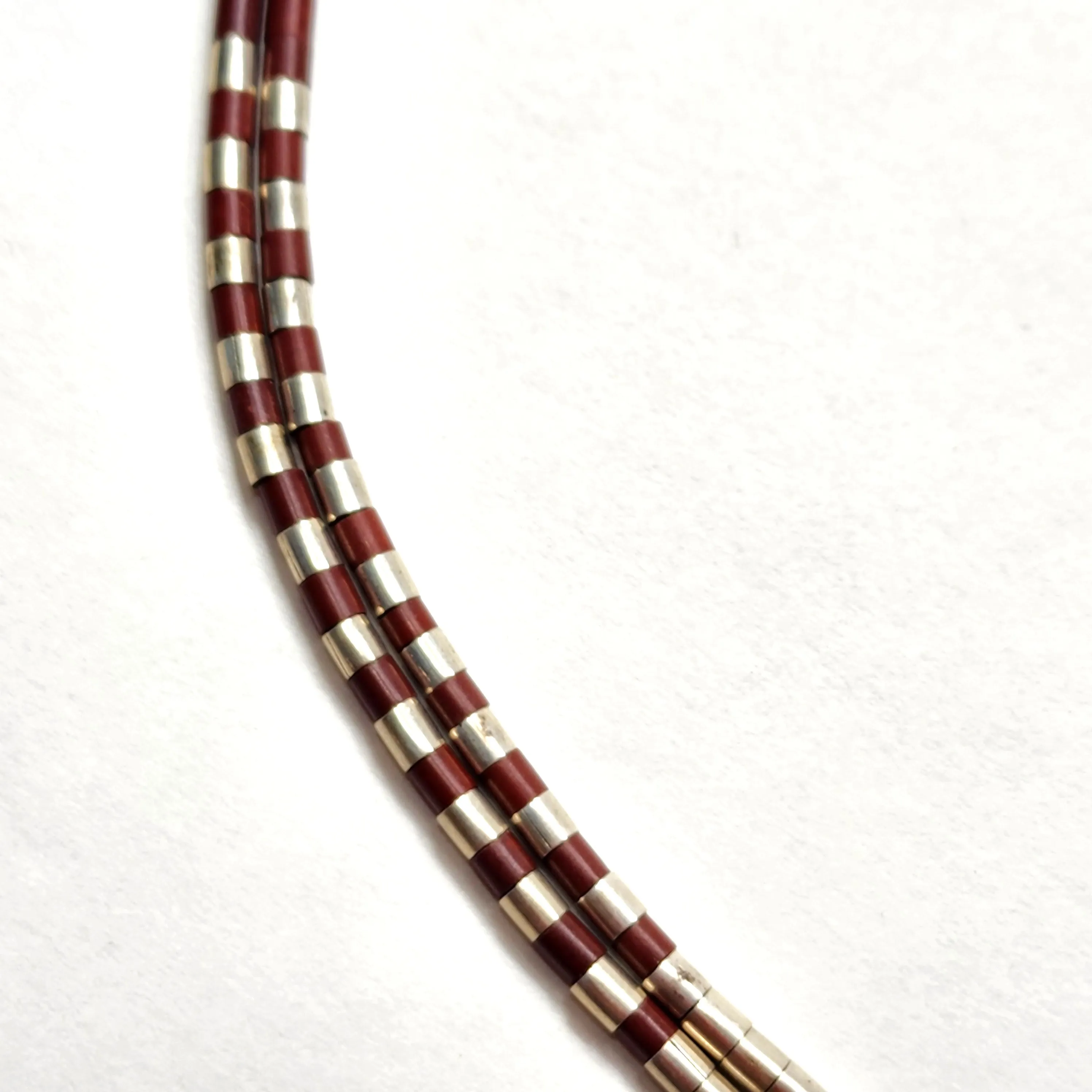 Kewa Pueblo Hand-rolled Necklace - 20.5 Long & 18.875 Long