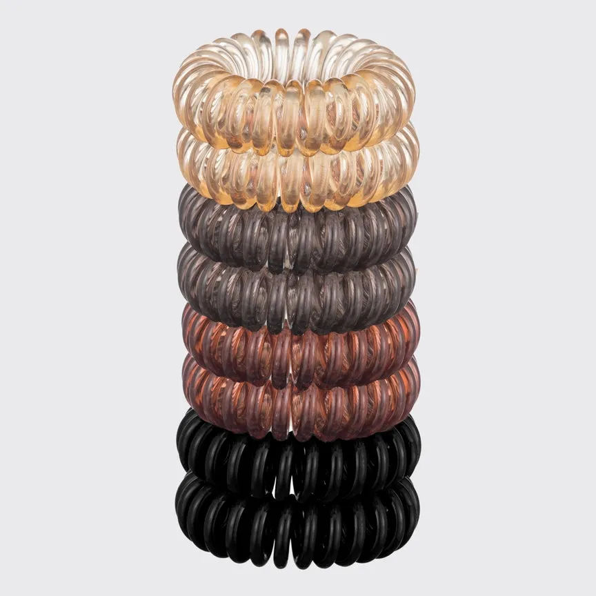 Kitsch Spiral Hair Ties 8 Pack - Brunette