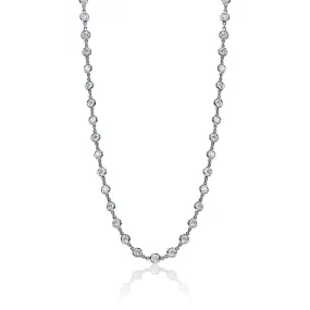 Kora 12 Carat Round Brilliant Diamonds By The Yard Necklace in 14K White Gold For Ladies