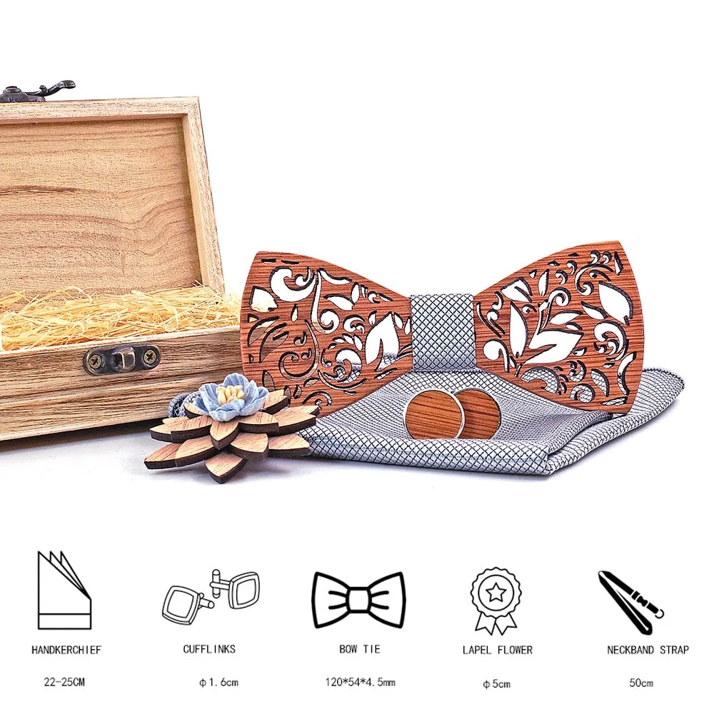 Launceston Wood Bow Tie Set