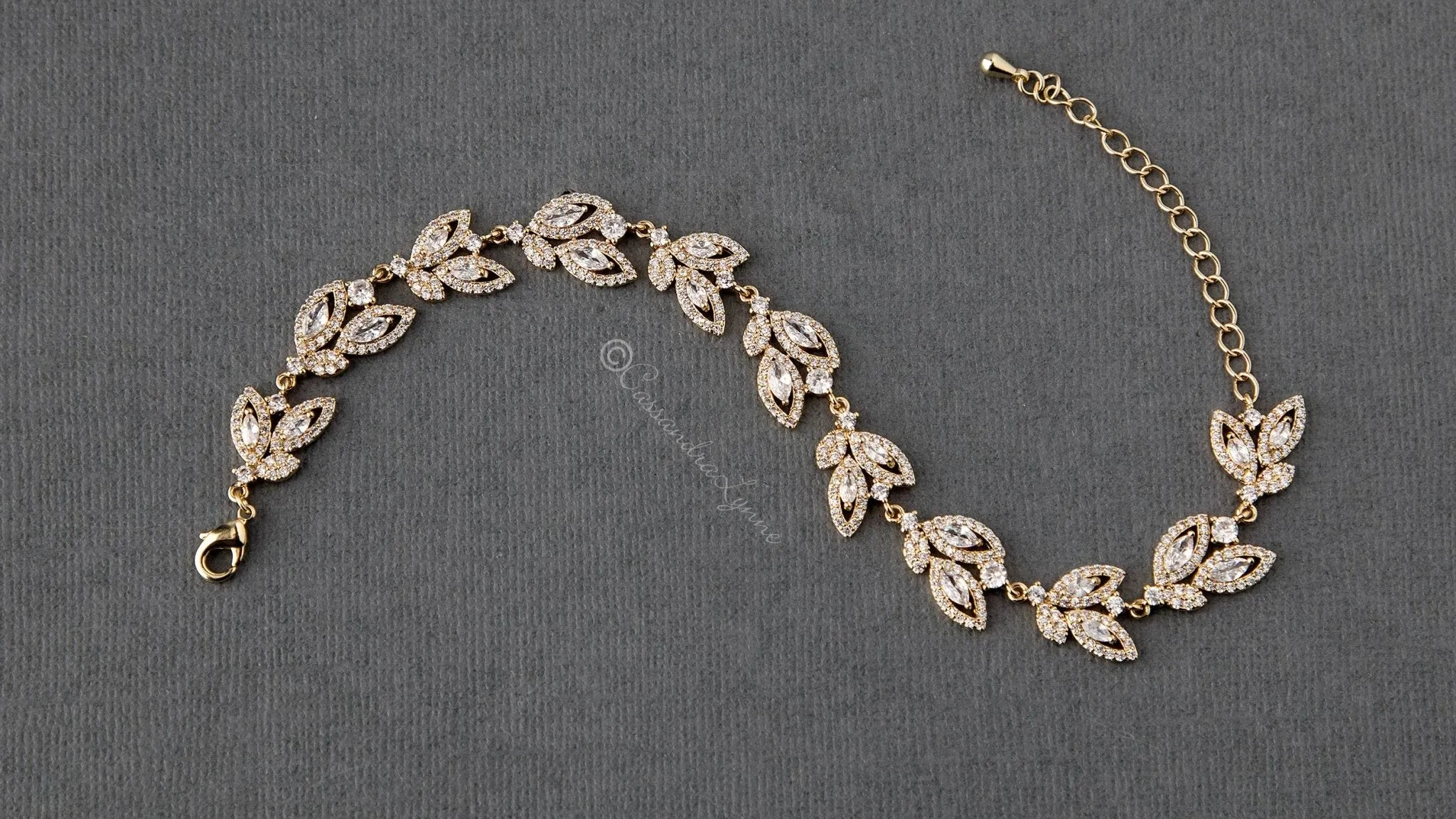 Leaf CZ Bridal Bracelet