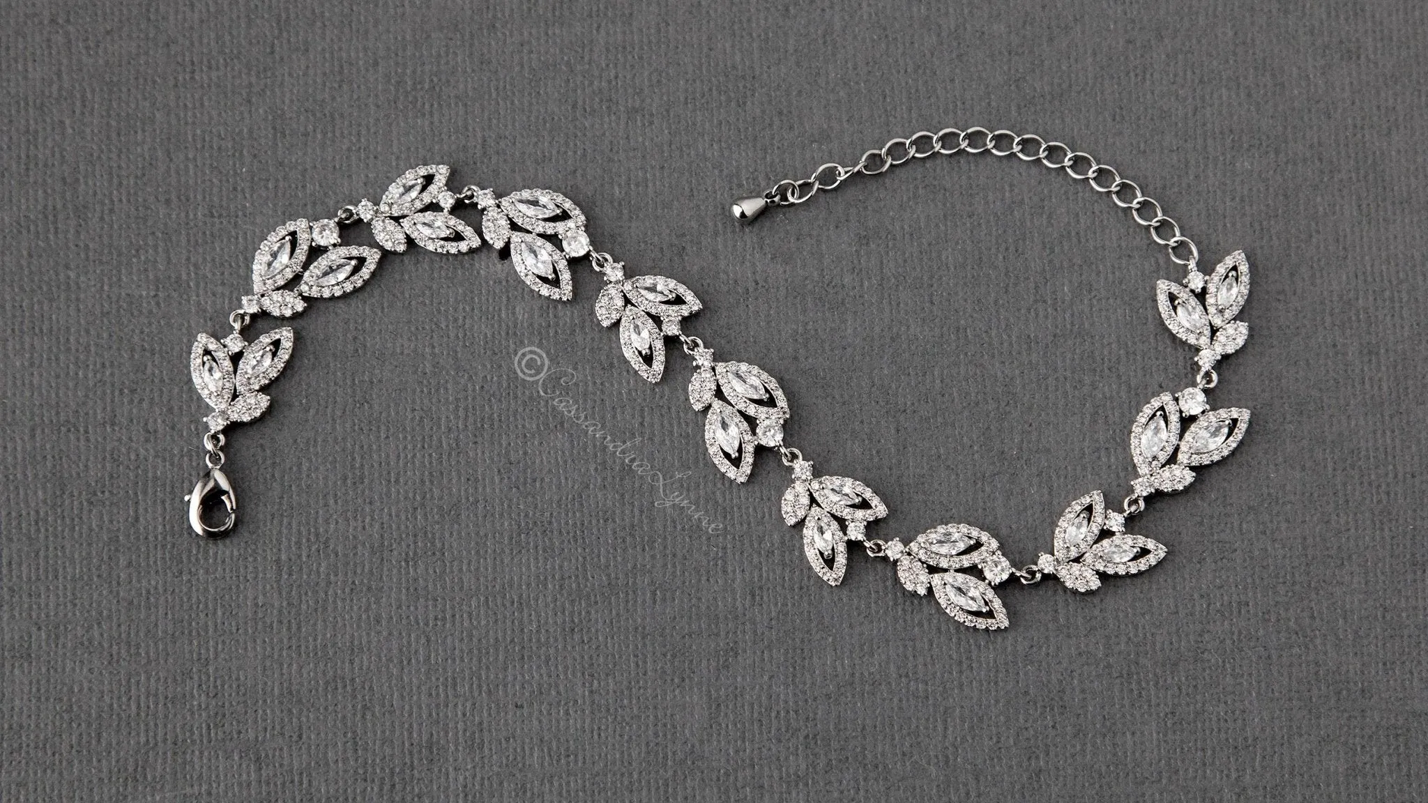 Leaf CZ Bridal Bracelet