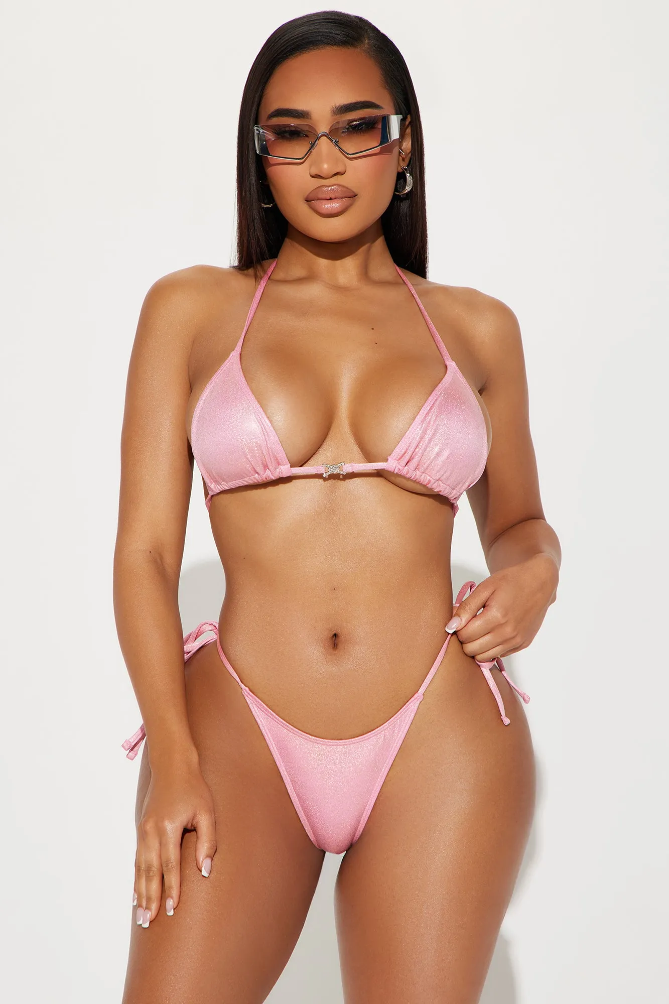 Madilynn Metallic 2 Piece Bikini - Pink