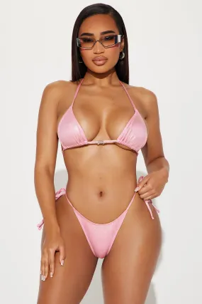 Madilynn Metallic 2 Piece Bikini - Pink