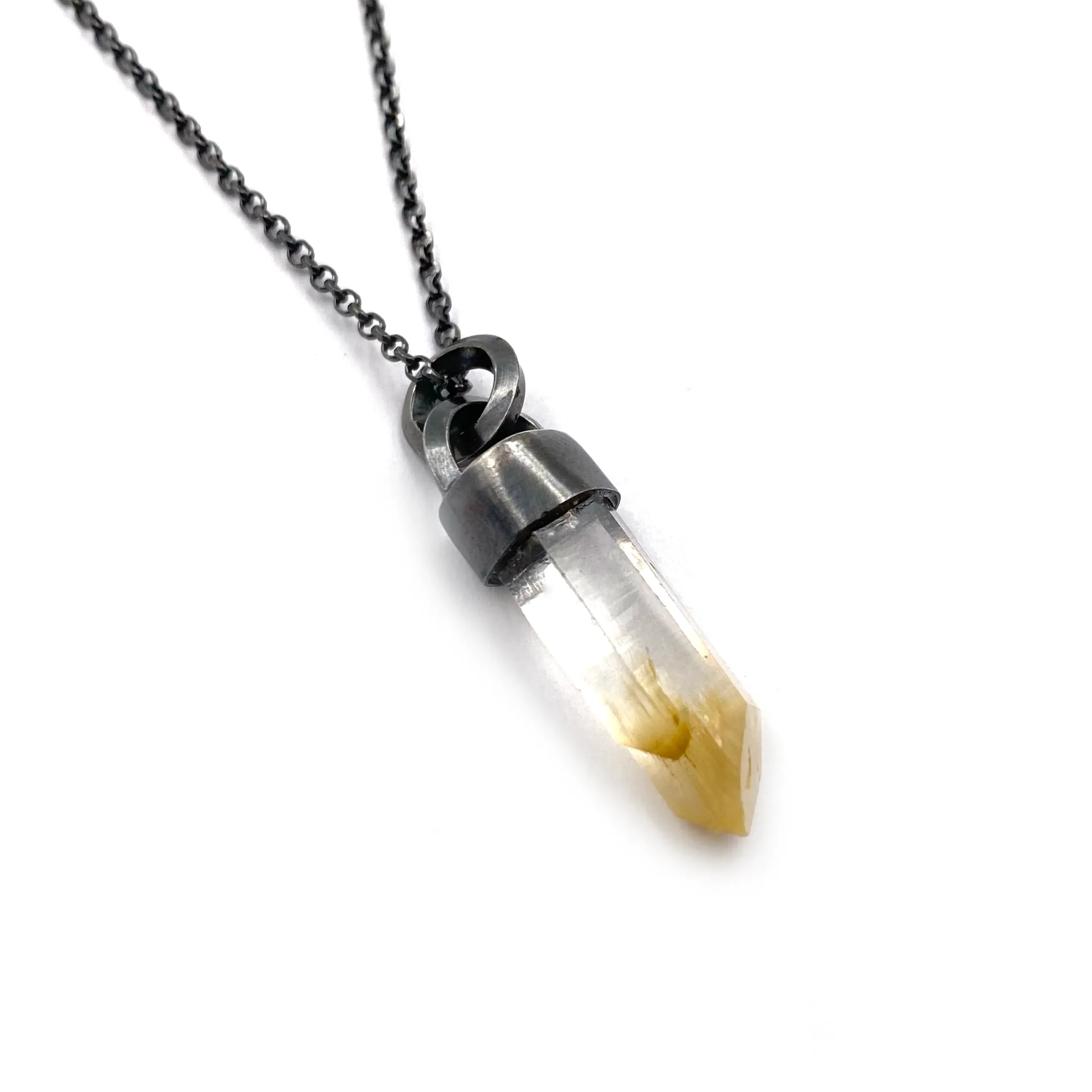 Mango Quartz Charm Necklace