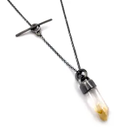 Mango Quartz Charm Necklace