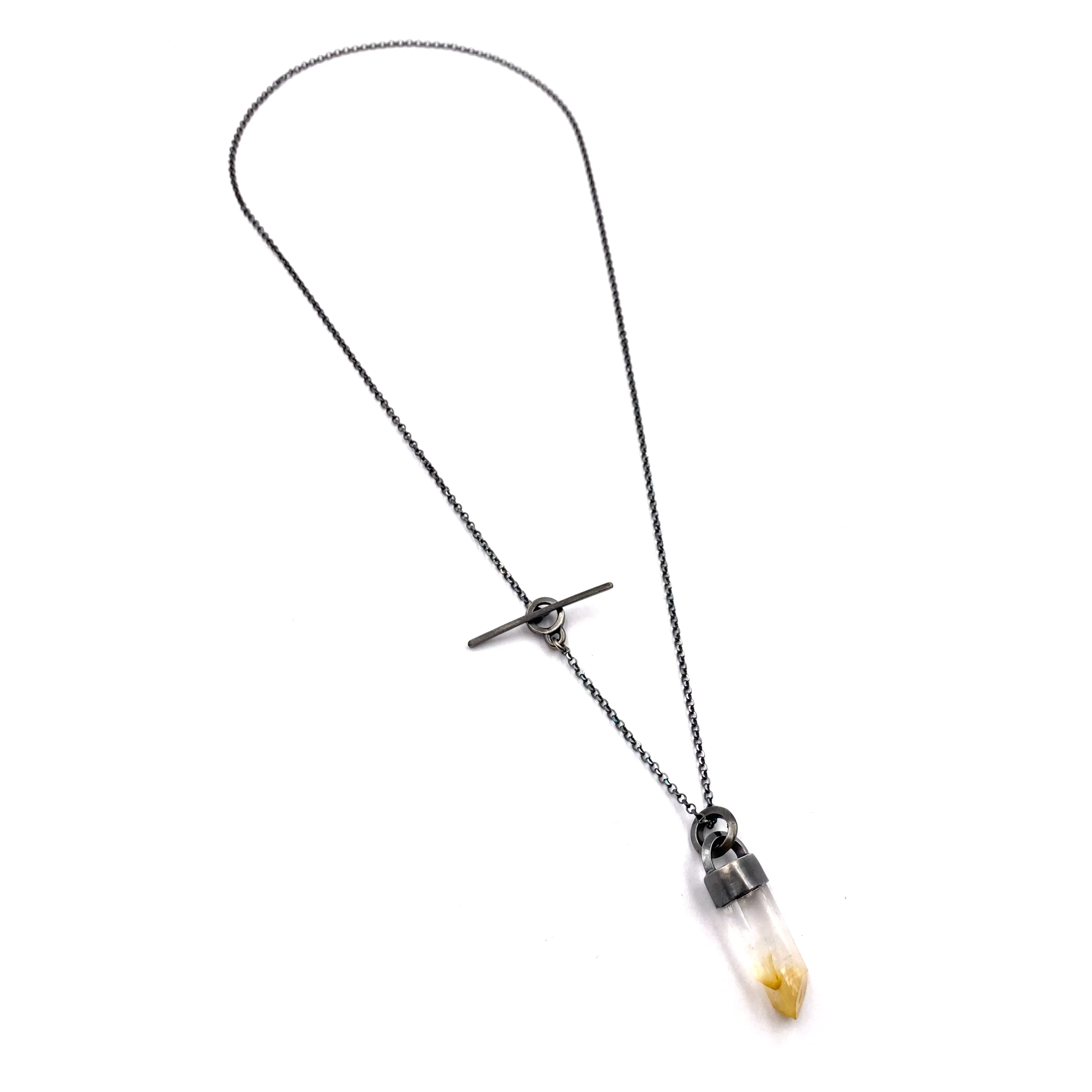 Mango Quartz Charm Necklace