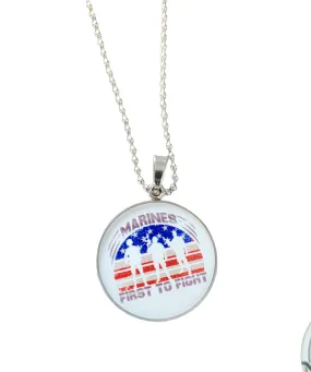 Marine Corp Warrior Pendant Necklace