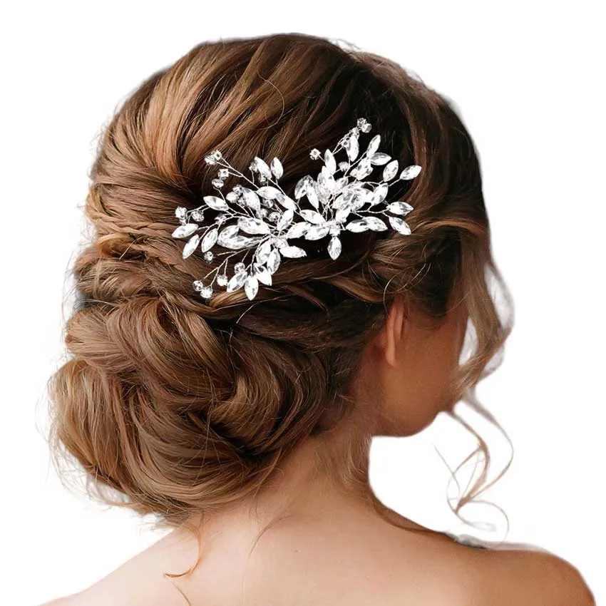 Marquise Rhinestone Embellished Hair Comb