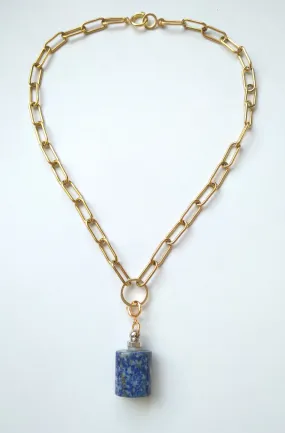 Megan Necklace with Lapis Lazuli Essential Oil Bottle