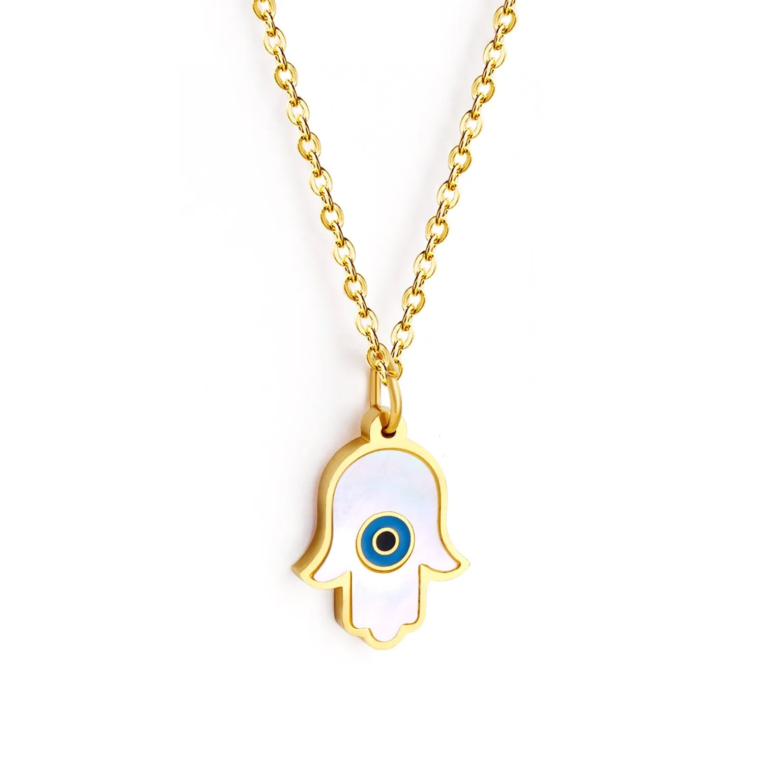 Minimalist Evil Eye Stainless Steel Necklace