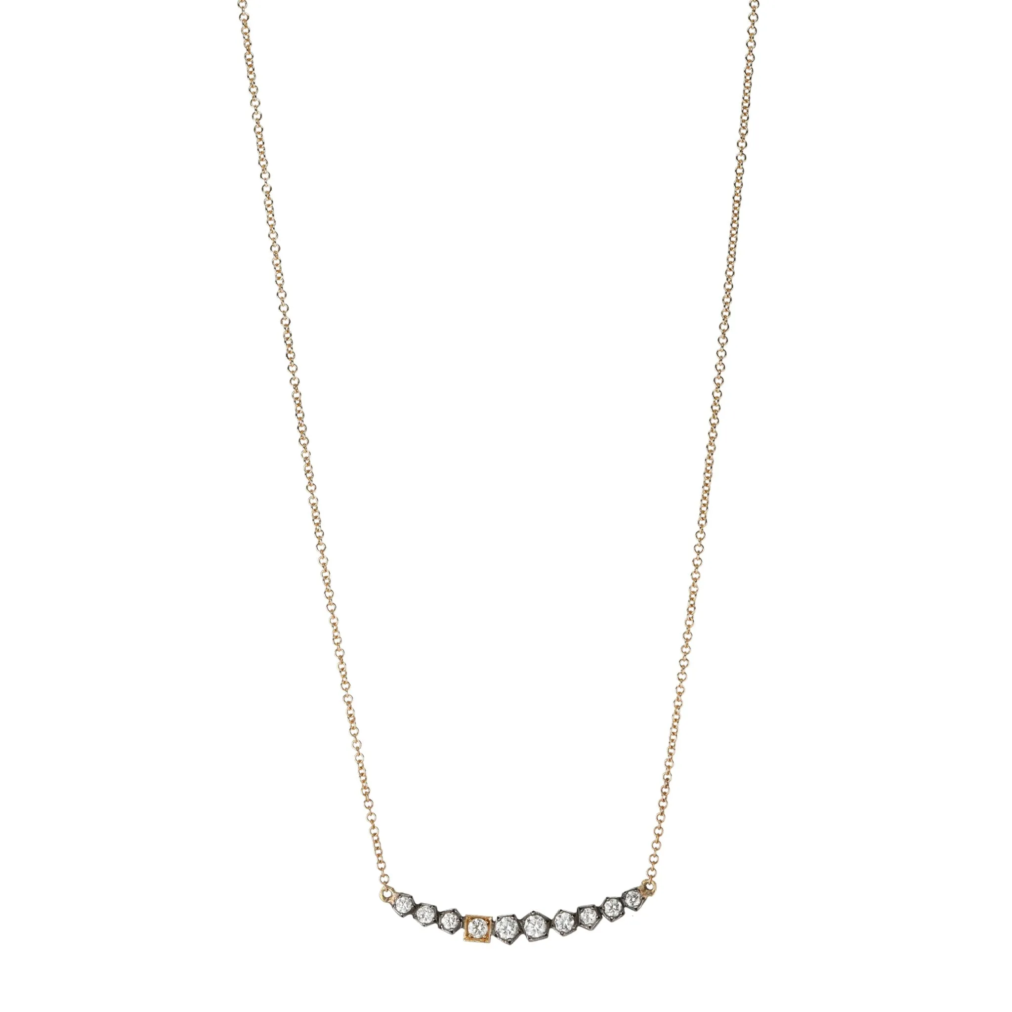 Mixed Metal Rock Chain Diamond Necklace