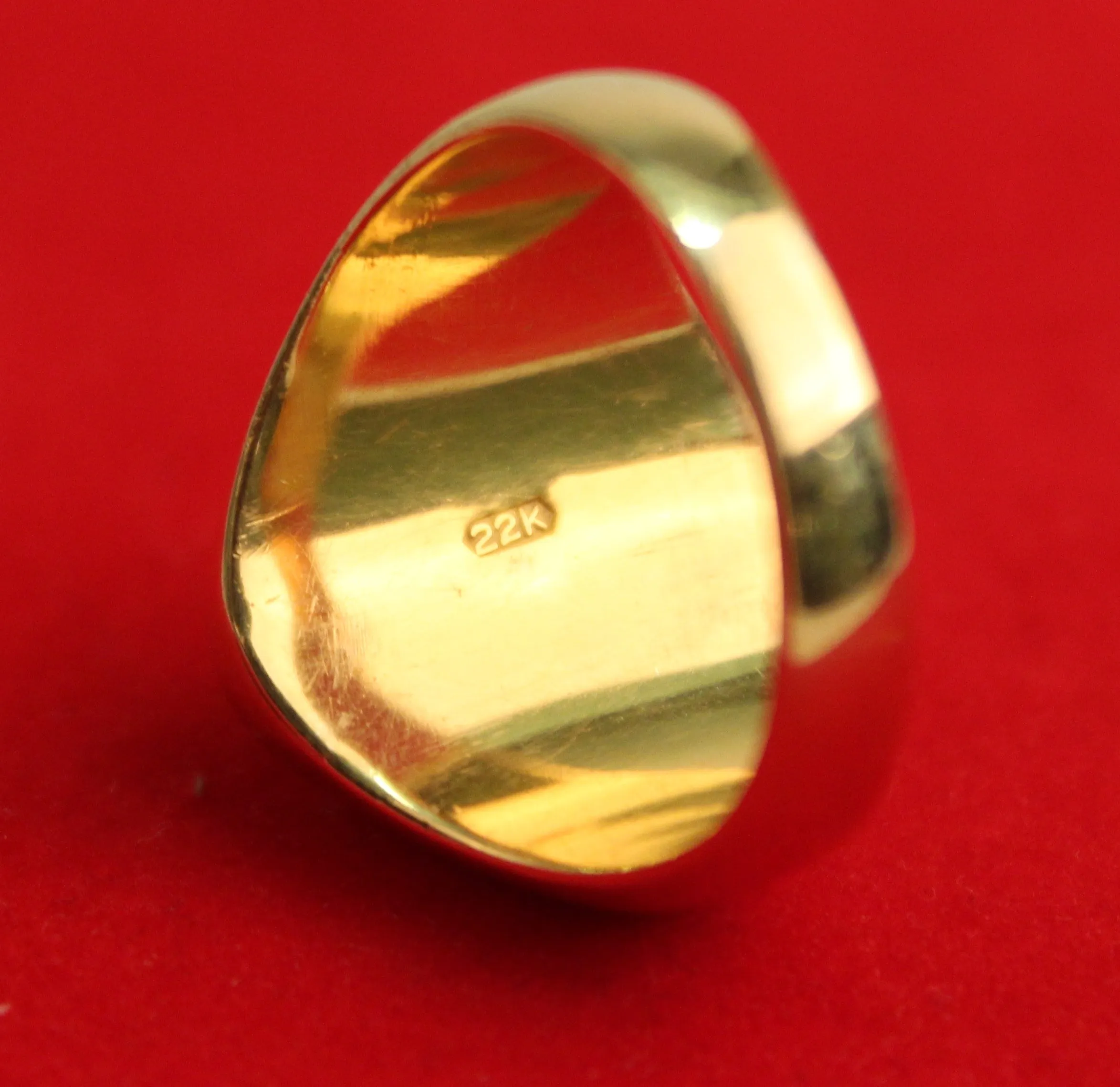 Modern Jade Ring With Yellow Gold Band