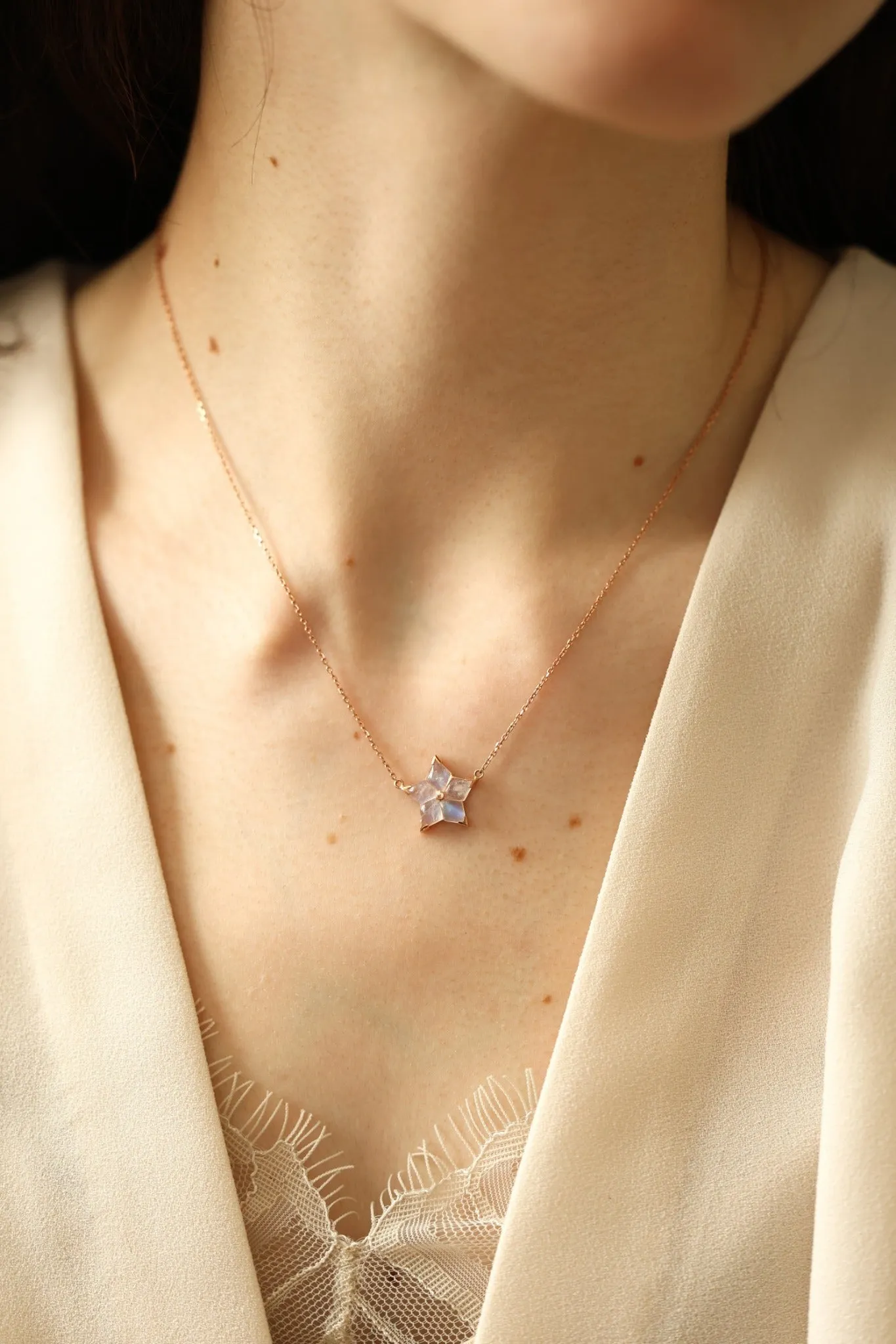 Moonstone Star Necklace