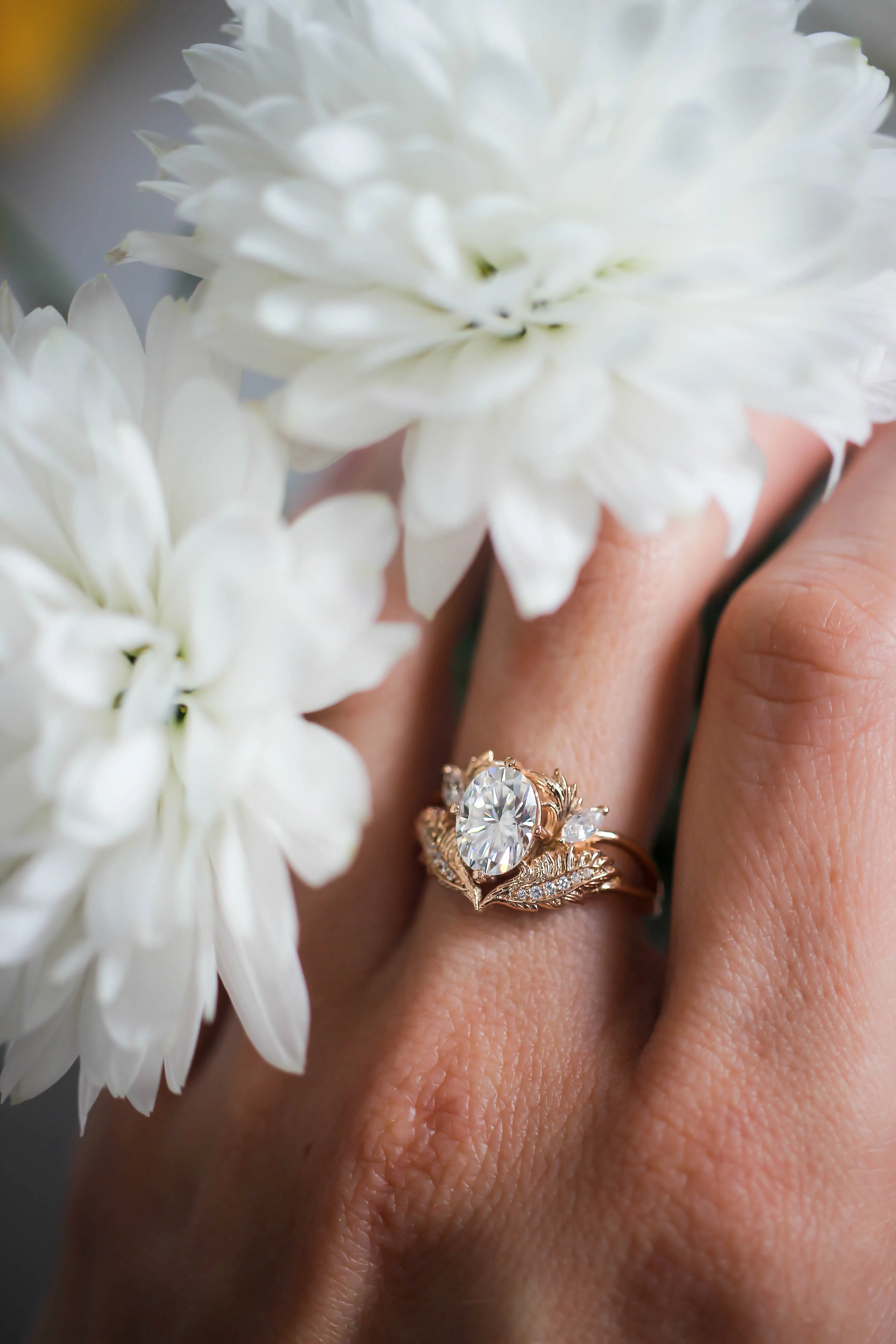 Oval moissanite engagement ring / Adonis