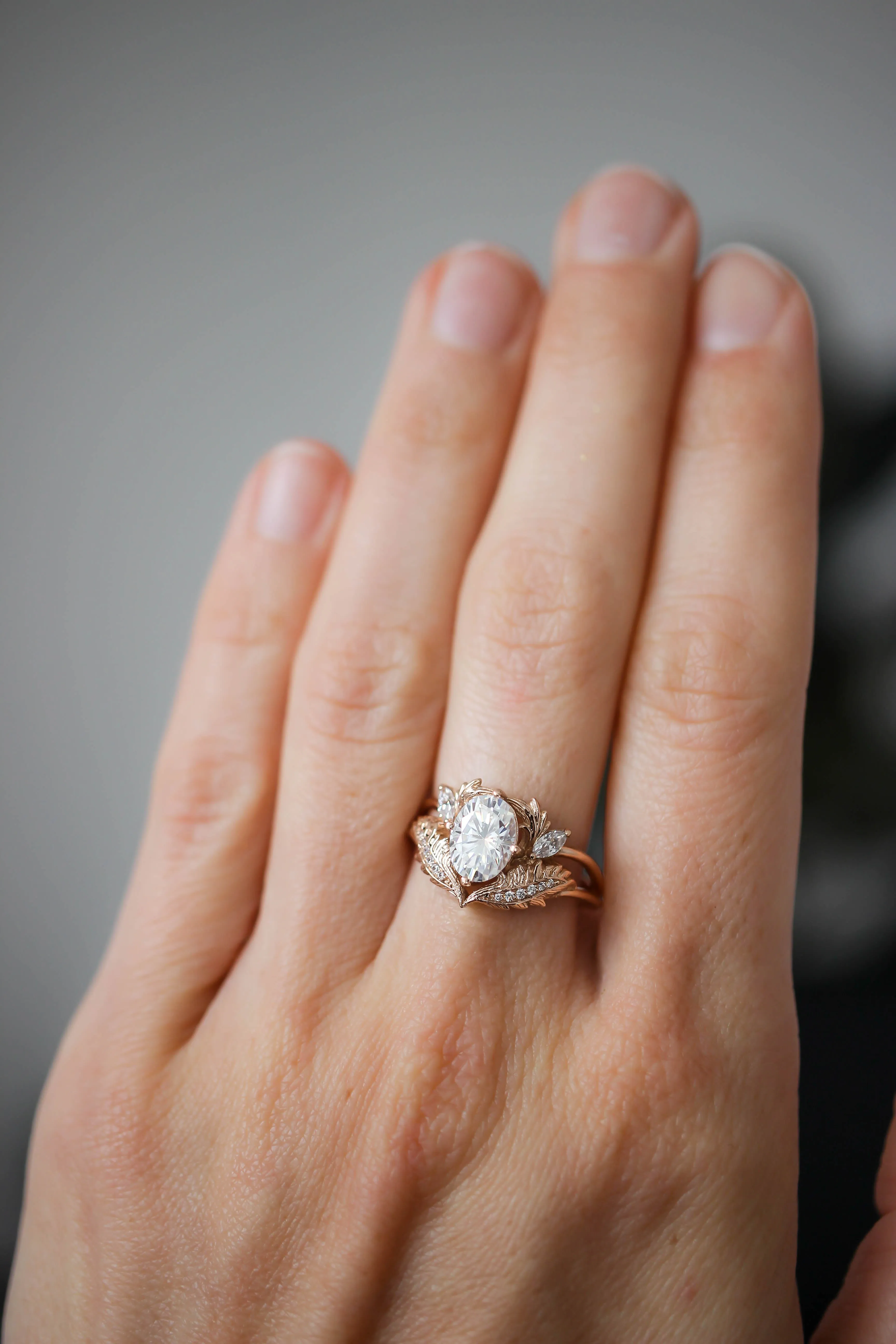 Oval moissanite engagement ring / Adonis